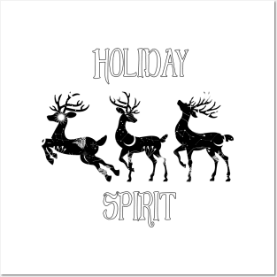 Celestial Reindeer Holiday Spirit Posters and Art